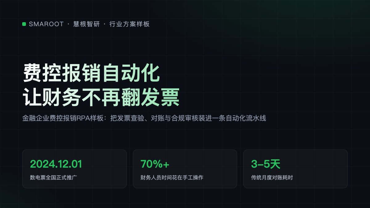 金融企业费控报销RPA样板:把发票查验、对账与合规审核装进一条自动化流水线