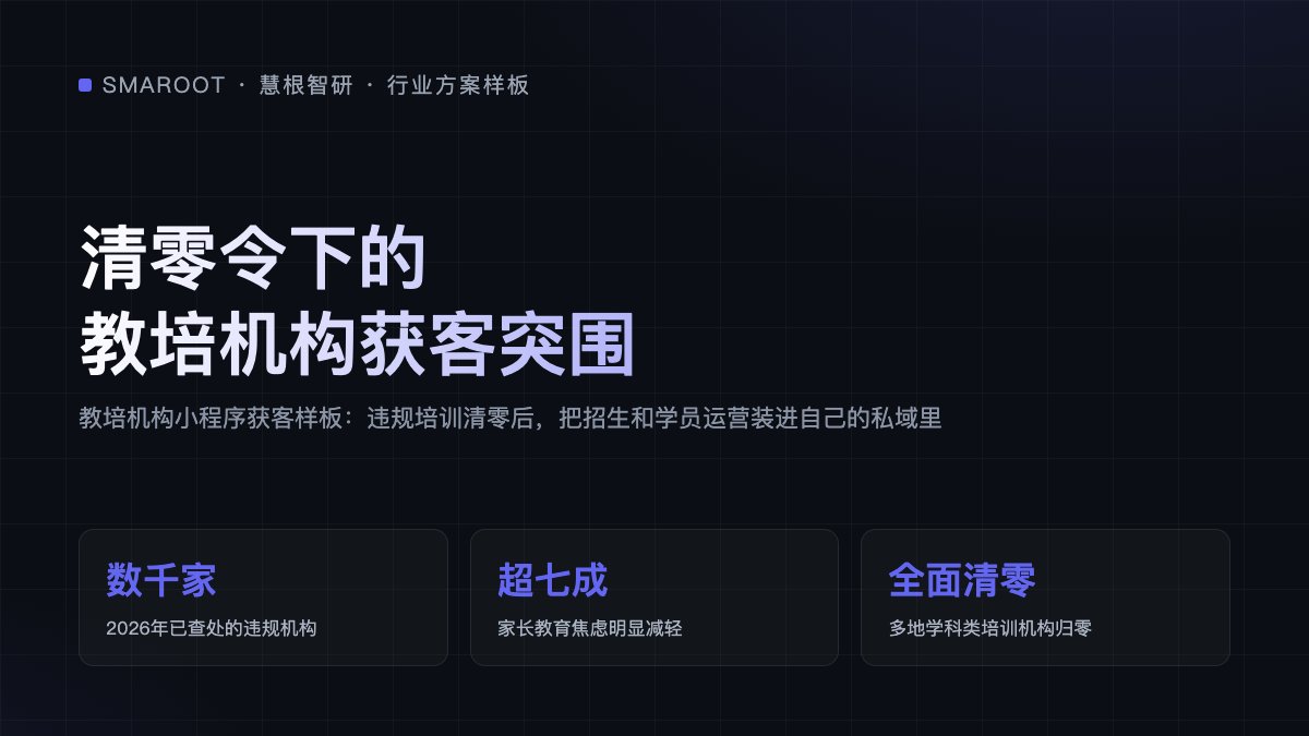 教培机构小程序获客样板:违规培训清零后,把招生和学员运营装进自己的私域里